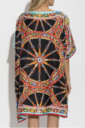 Dolce & Gabbana Silk dress with 'Carretto' print