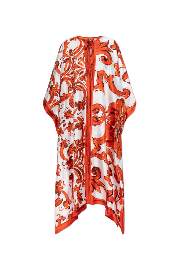 Silk kaftan with 