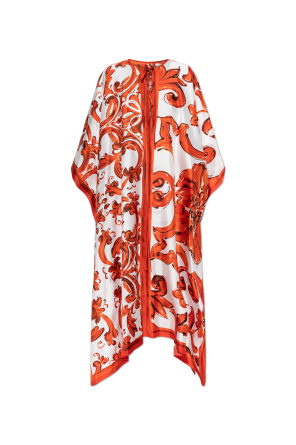 Silk kaftan with "Majolica" print