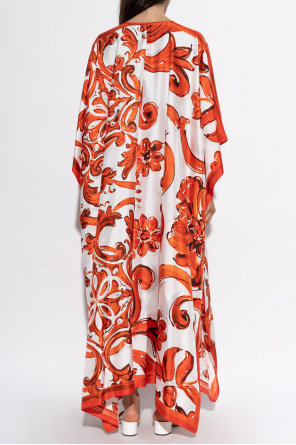 Dolce & Gabbana Silk kaftan with "Majolica" print