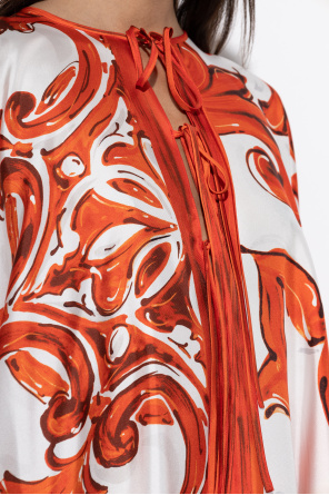 Dolce & Gabbana Silk kaftan with "Majolica" print