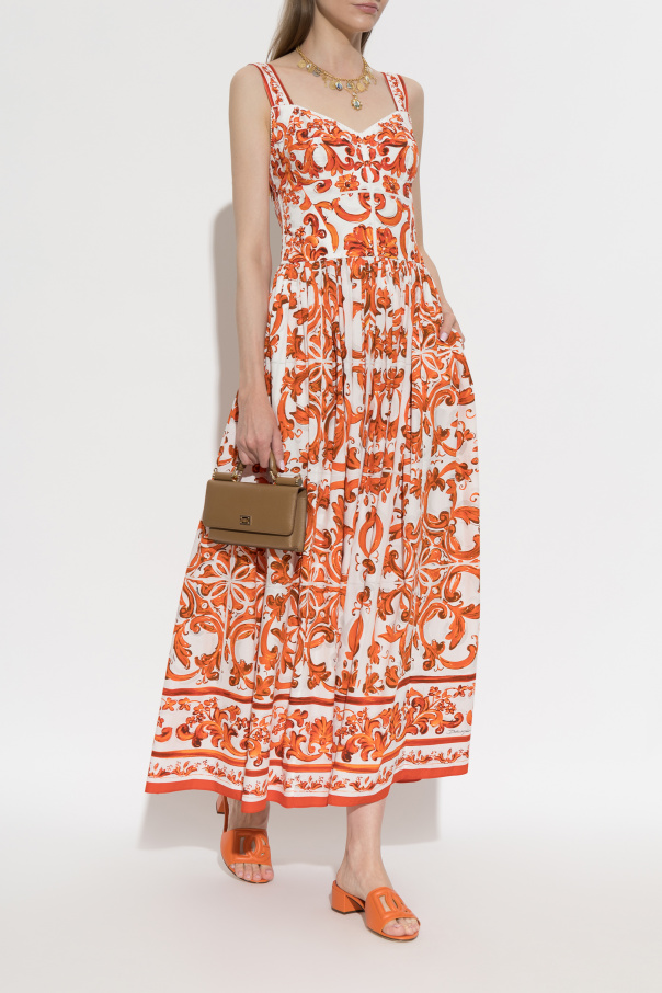 Dolce & Gabbana Vestido com estampado 'Maiolica'