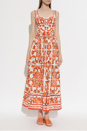 Dolce & Gabbana Vestido com estampado 'Maiolica'