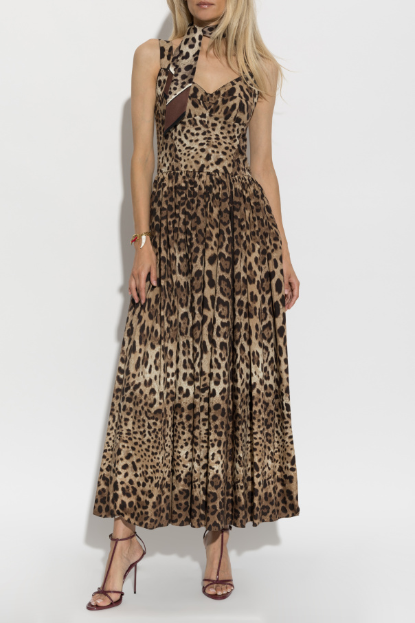 Dolce & Gabbana Cotton dress with animal print