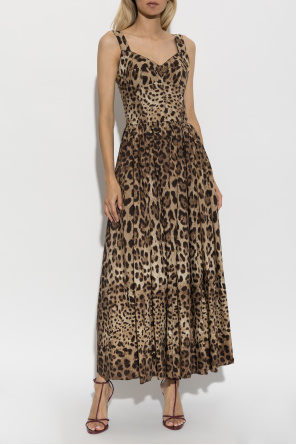 Dolce & Gabbana Cotton dress with animal print