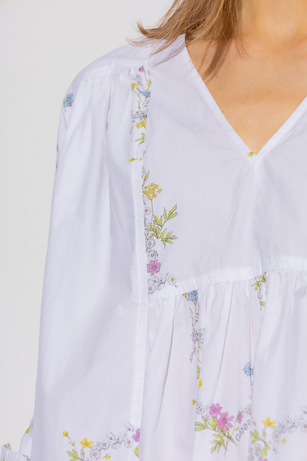 Il Gufo floral-embroidered top - White