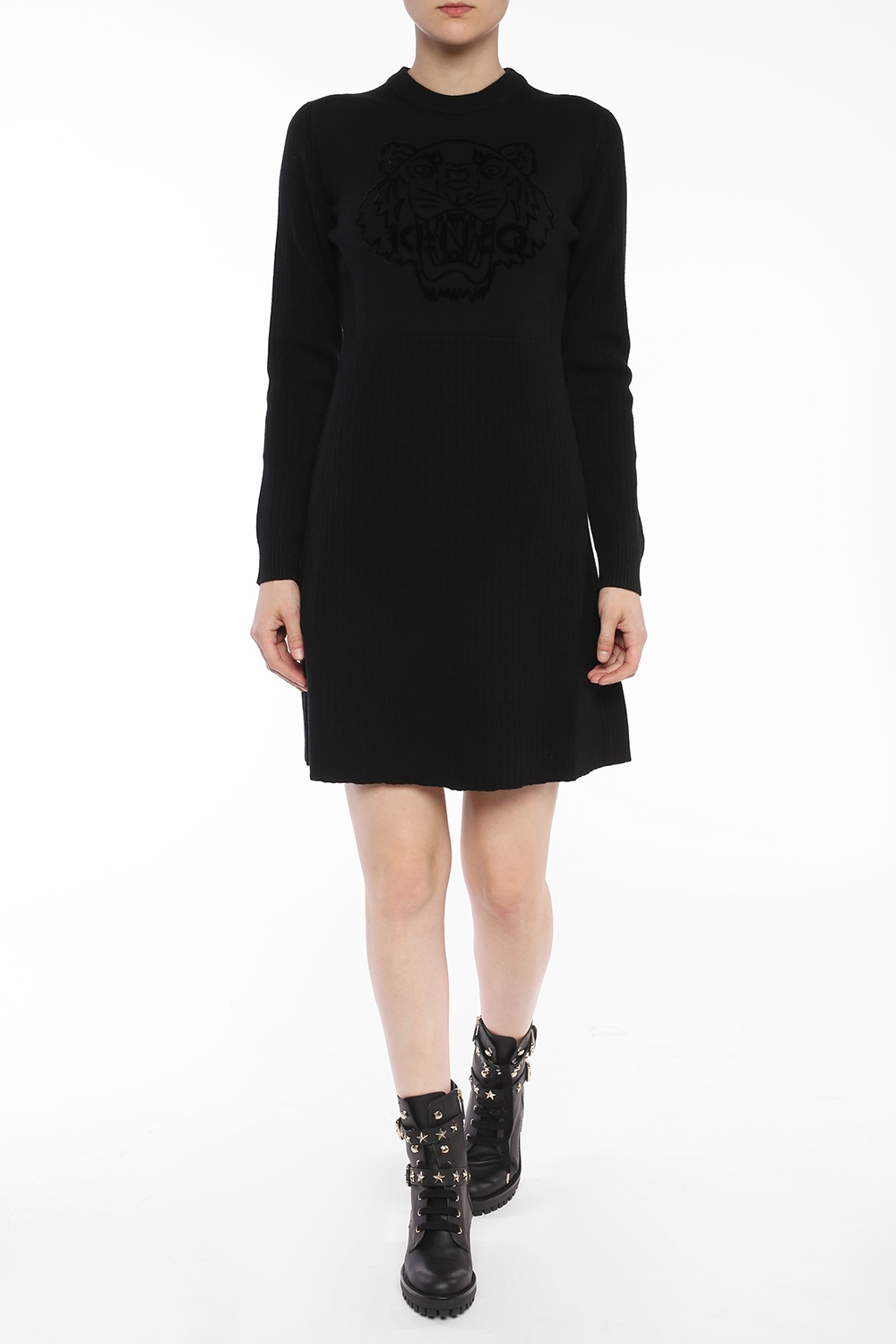Black Printed ribbed dress Kenzo - Vitkac Canada