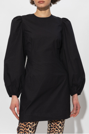 Ganni dress Button-through with puff sleeves