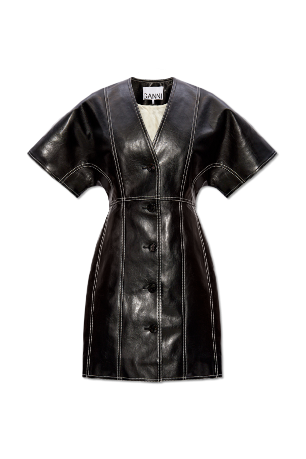 Dress from faux leather od Ganni