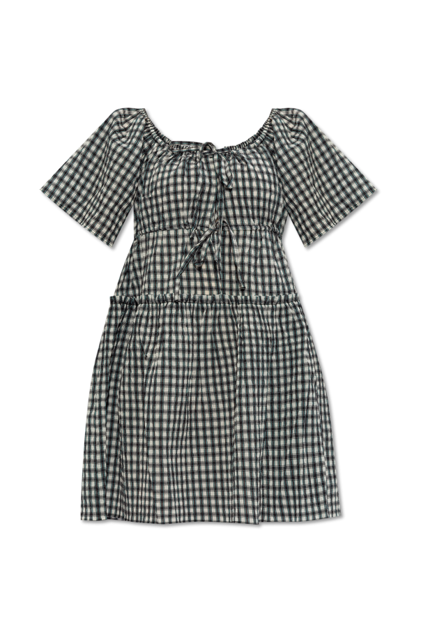 Ganni Ganni checkered pattern dress