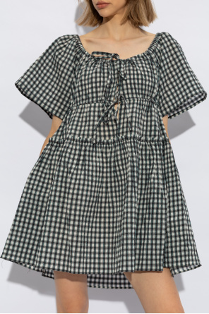 Ganni Ganni checkered pattern dress