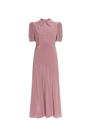 Silk dress with polka dot pattern
