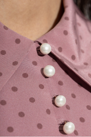 Alessandra Rich Seidenkleid mit Punktmuster