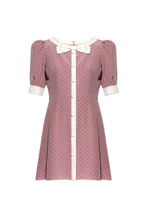 Silk dress with polka dot pattern
