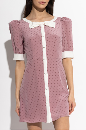 Alessandra Rich Vestido de seda con estampado de lunares