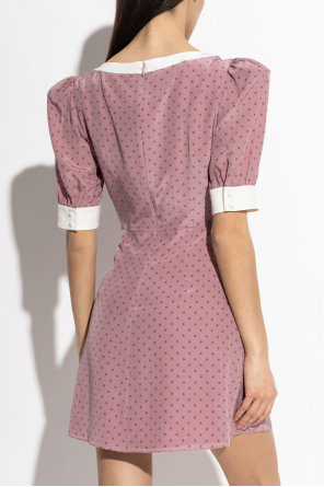 Alessandra Rich Vestido de seda con estampado de lunares