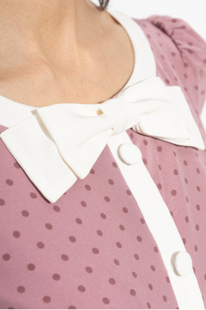 Alessandra Rich Vestido de seda con estampado de lunares