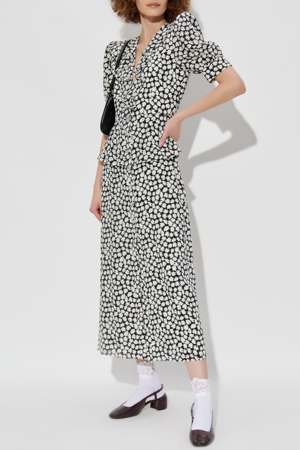 Alessandra Rich Vestido de seda con estampado floral