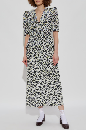 Alessandra Rich Vestido de seda con estampado floral