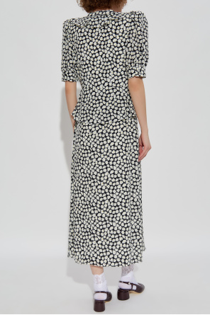 Alessandra Rich Vestido de seda con estampado floral