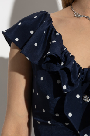 Alessandra Rich Dress with polka dot pattern