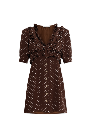 Silk dress with polka dot pattern