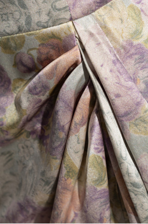 Alessandra Rich Vestido de seda con estampado floral