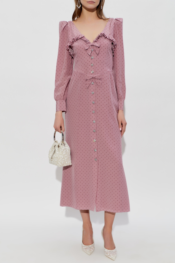 Alessandra Rich Seidenkleid mit Punktemuster