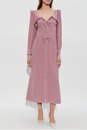 Alessandra Rich Seidenkleid mit Punktemuster