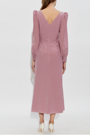 Alessandra Rich Seidenkleid mit Punktemuster