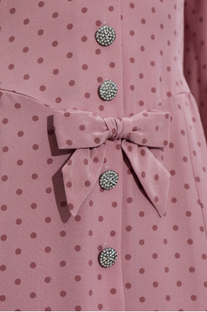 Alessandra Rich Seidenkleid mit Punktemuster