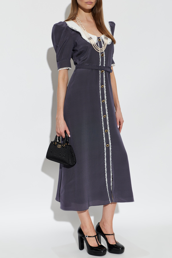 Alessandra Rich Vestido com padrão de bolinhas