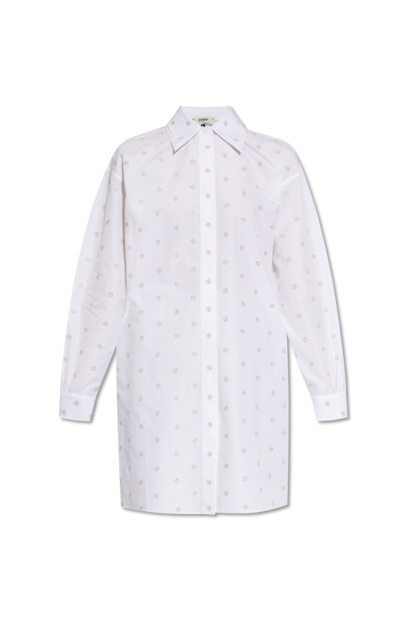 Monogrammed shirt dress od Fendi