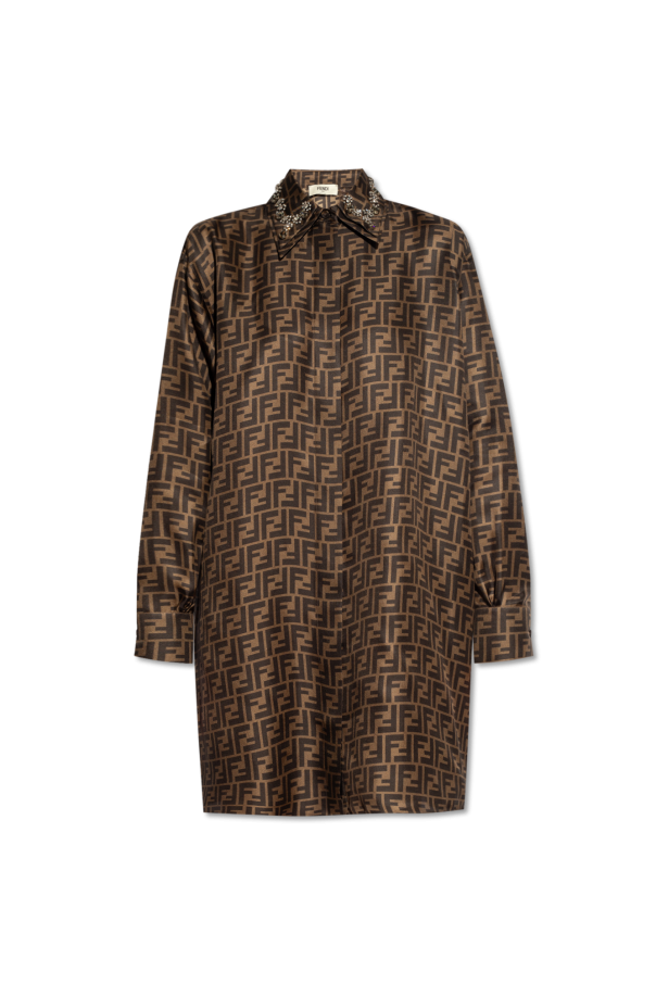 Monogrammed silk dress od Fendi