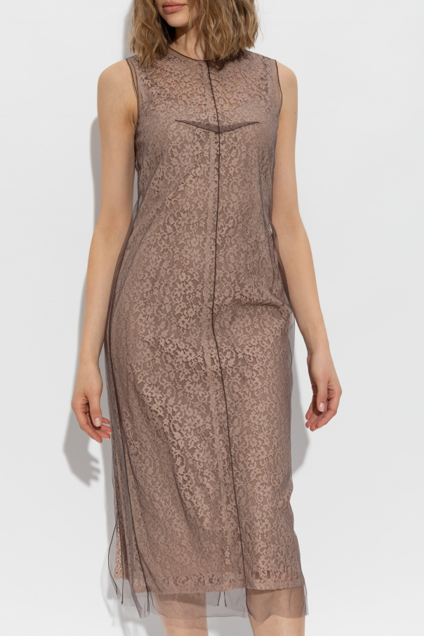 chinese dress ladies Fendi Floral Lace Dress Dresses Beige