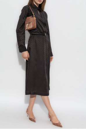 Vestido de seda con cinturón od Fendi