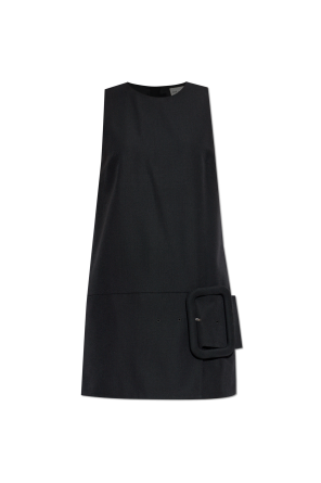 Wool dress with decorative belt