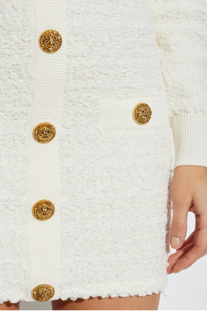 Balmain Tweed-Kleid mit dekorativen Knöpfen