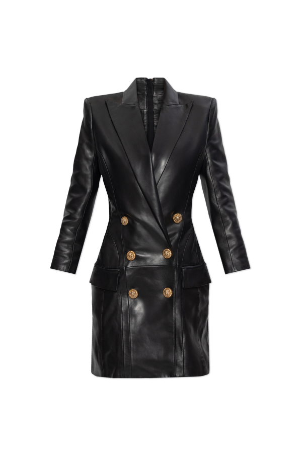 Leather dress od Balmain