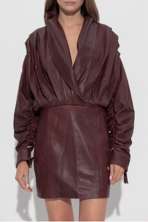 Balmain Vestido de cuero
