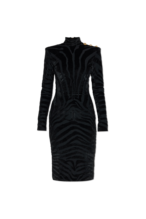Dress with a patterned velvet finish od Balmain