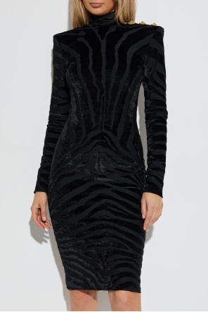 Balmain Dress with a patterned velvet finish