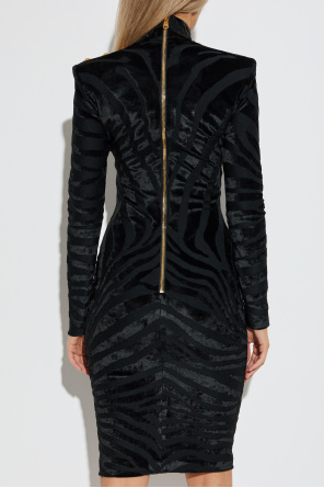 Balmain Dress with a patterned velvet finish
