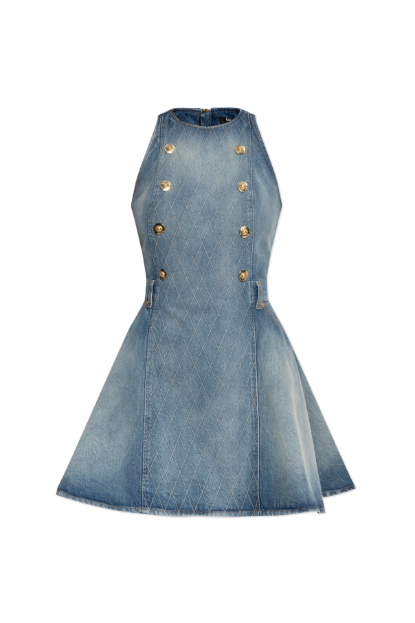 Sleeveless denim dress od Balmain