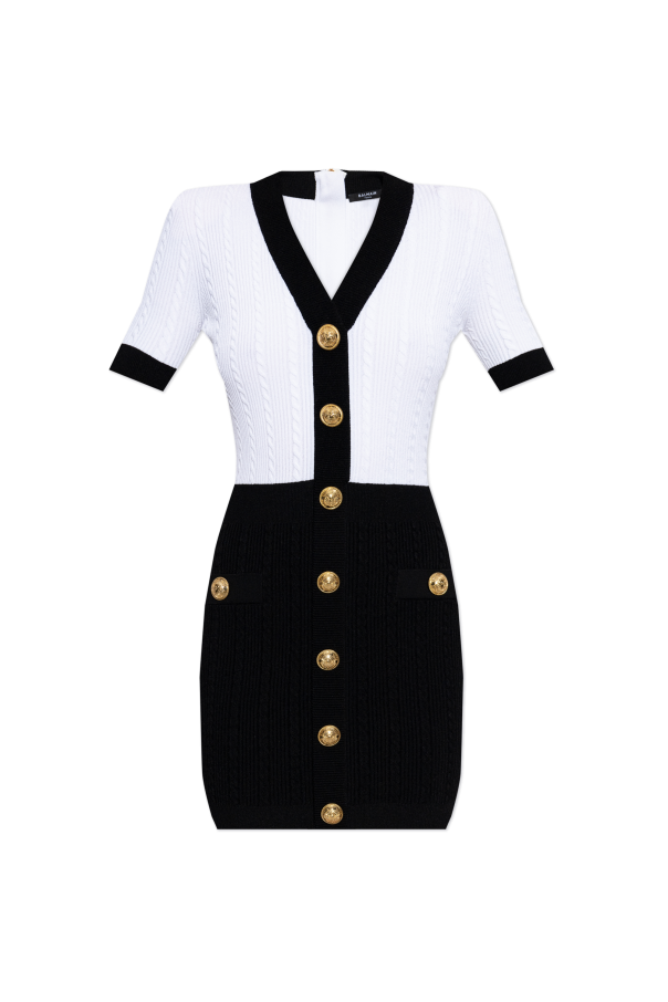 Dress with decorative appliqués od Balmain