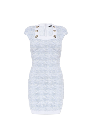 Tweed dress with lurex thread