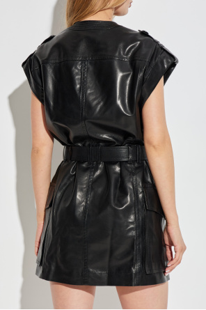 Balmain Ledekleid mit Taillengürtel