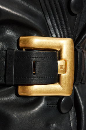 Balmain Ledekleid mit Taillengürtel