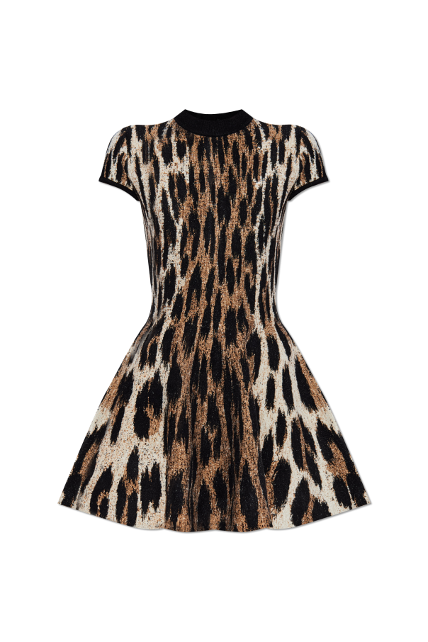 Dress with animal print od Balmain
