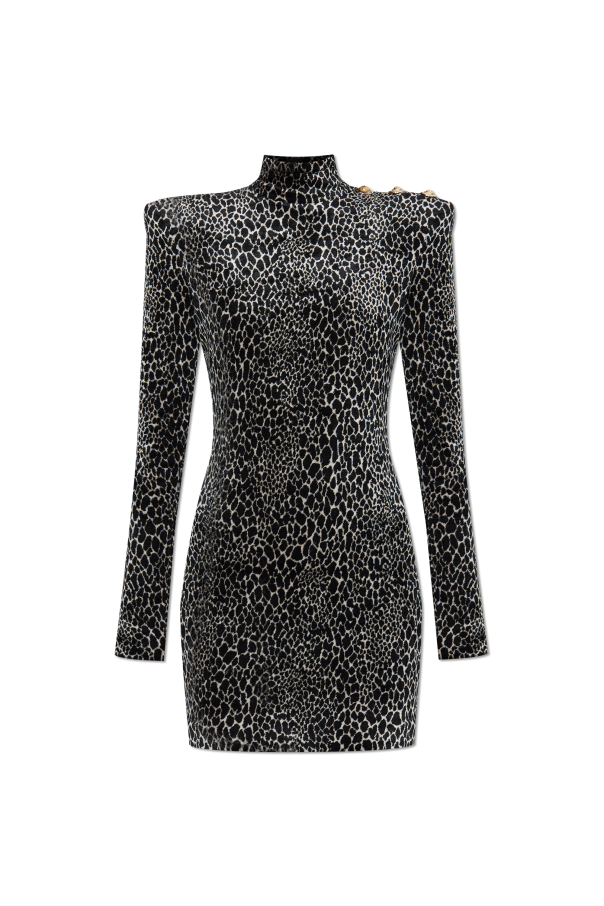 Dress with animal print od Balmain